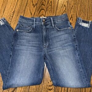 Frame Jeans Women 27 Blue Denim Heritage Le‎ Sylvie Slender Straight Zip